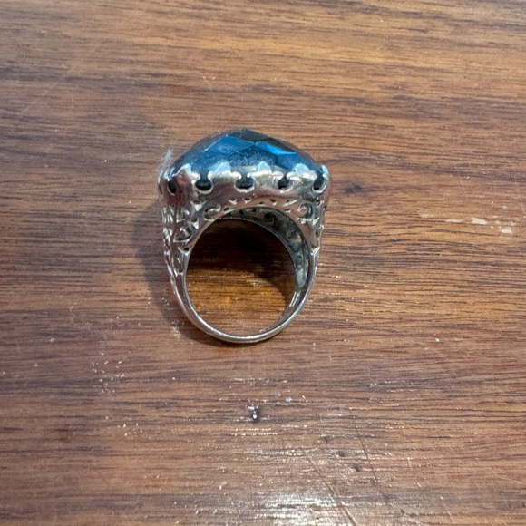 Extra large black onyx, sterling silver and brass - Picture 2 of 4